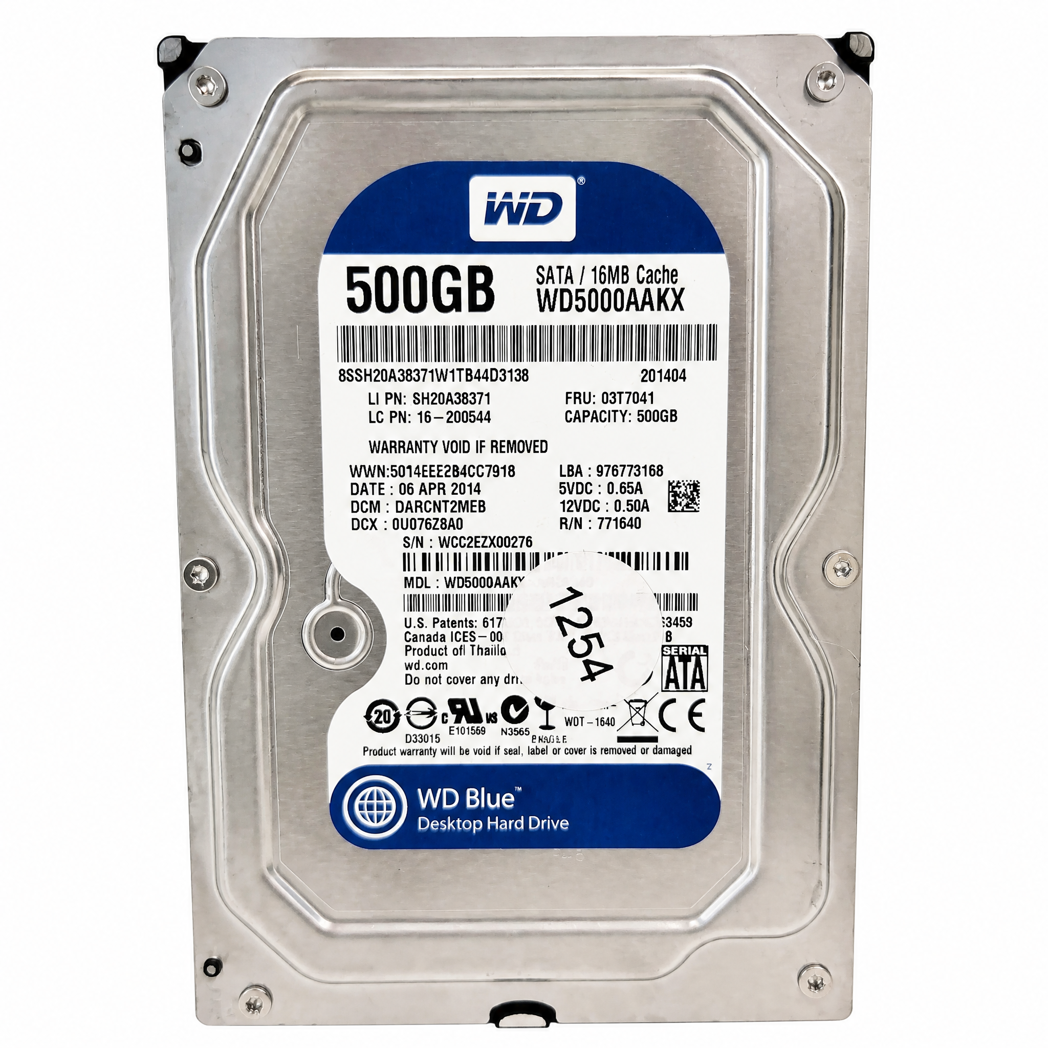 Western Digital Wdc Wd5000aakx-08U6aa0 500GB SATA HDD Storage